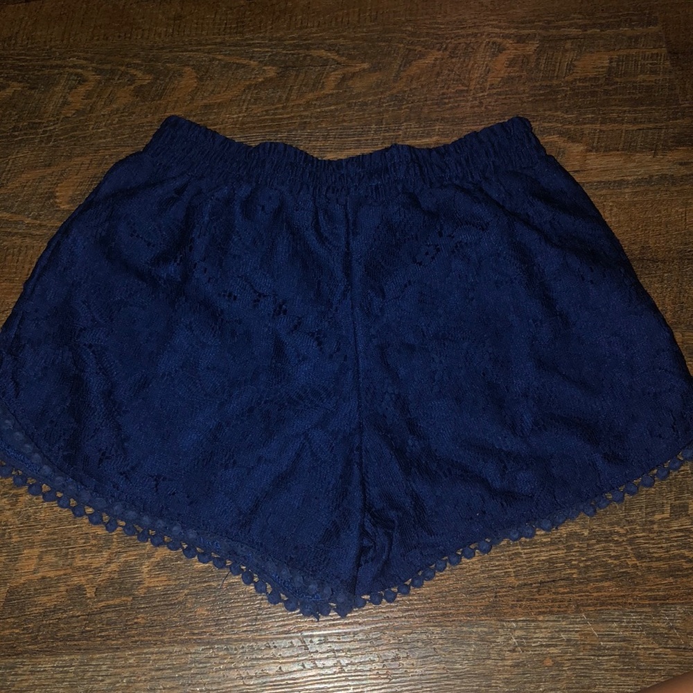 blue lace shorts
